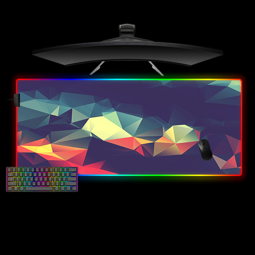 Allleftout Polygonal Colors Design M-Xxl Size Rgb Gaming Mouse Pad, Computer Desk Mat