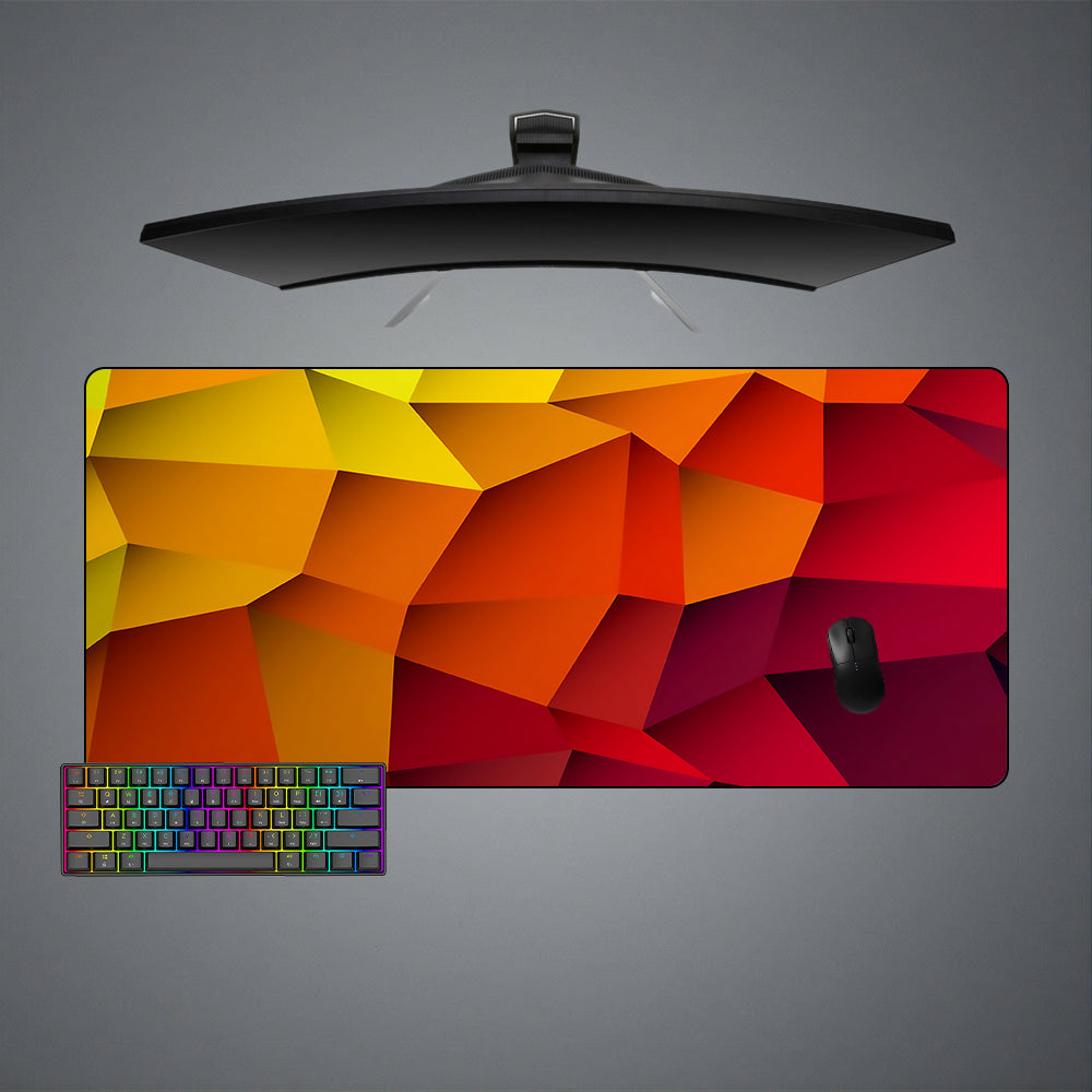 Allleftout Polygonal Yellow Fade Design M-Xxl Size Gaming Mouse Pad, Computer Desk Mat