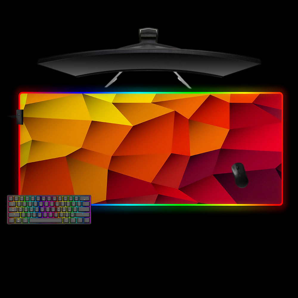 Allleftout Polygonal Yellow Fade Design M-Xxl Size Rgb Gaming Mouse Pad, Computer Desk Mat
