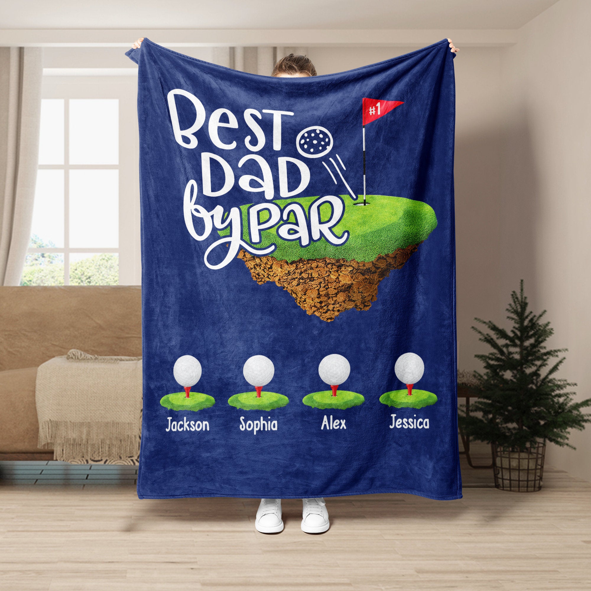 Petmytshirt Dad Blanket Best Dad By Par Blanket Golf Custom