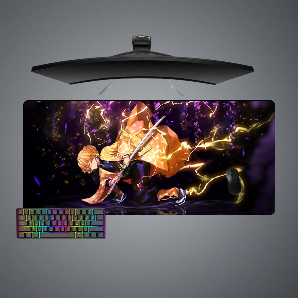 Allleftout Demon Slayer Zenitsu Agatsuma Design M-Xxl Size Gaming Mouse Pad, Computer Desk Mat