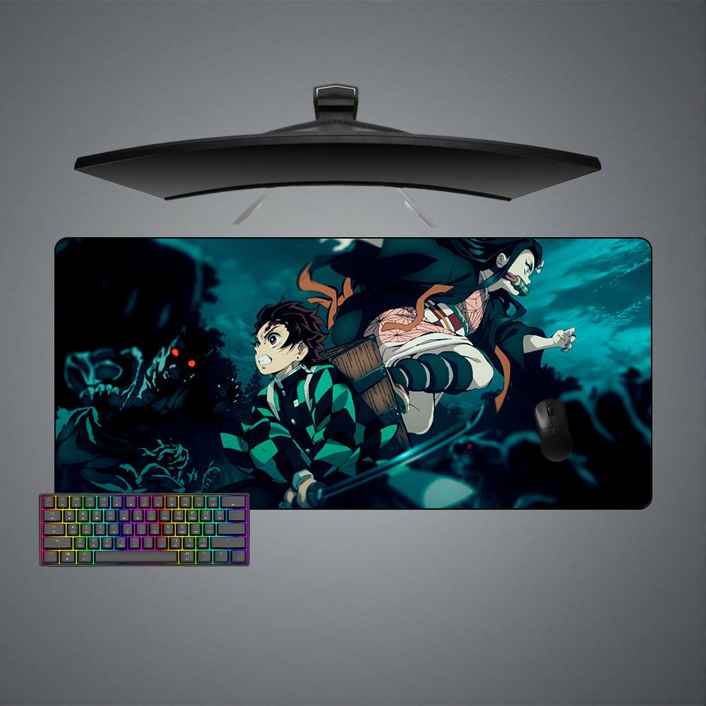 Allleftout Demon Slayer Fight Design M-Xxl Size Gaming Mouse Pad, Computer Desk Mat