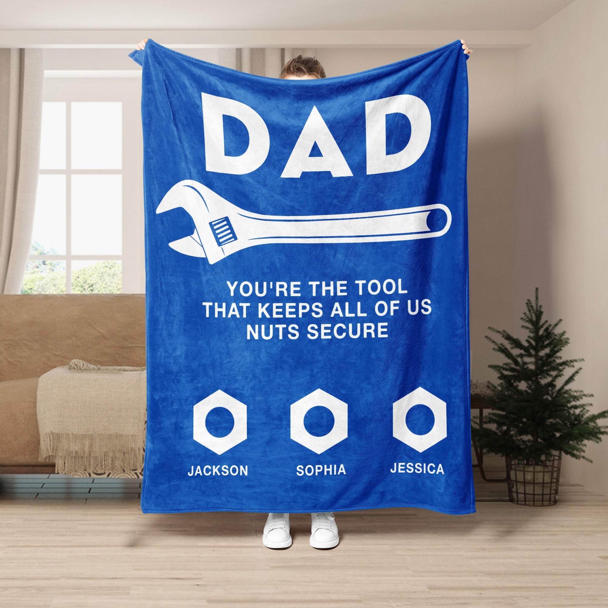 Petmytshirt Dad Blanket Funny Dad Tools Blanket Custom 