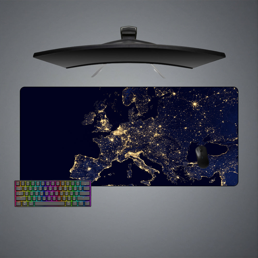 Allleftout Europe From Space Design M-Xxl Size Gaming Mouse Pad, Computer Desk Mat