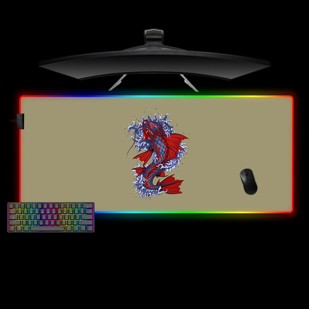 Allleftout Koi Fish Art Design M-Xxl Size Rgb Gaming Mouse Pad, Computer Desk Mat