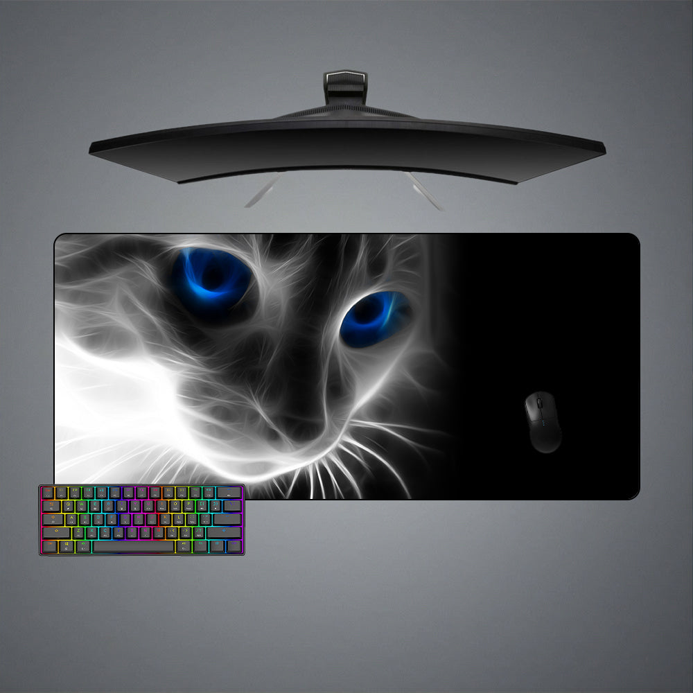 Allleftout Cat Negative Design M-Xxl Size Gaming Mouse Pad, Computer Desk Mat
