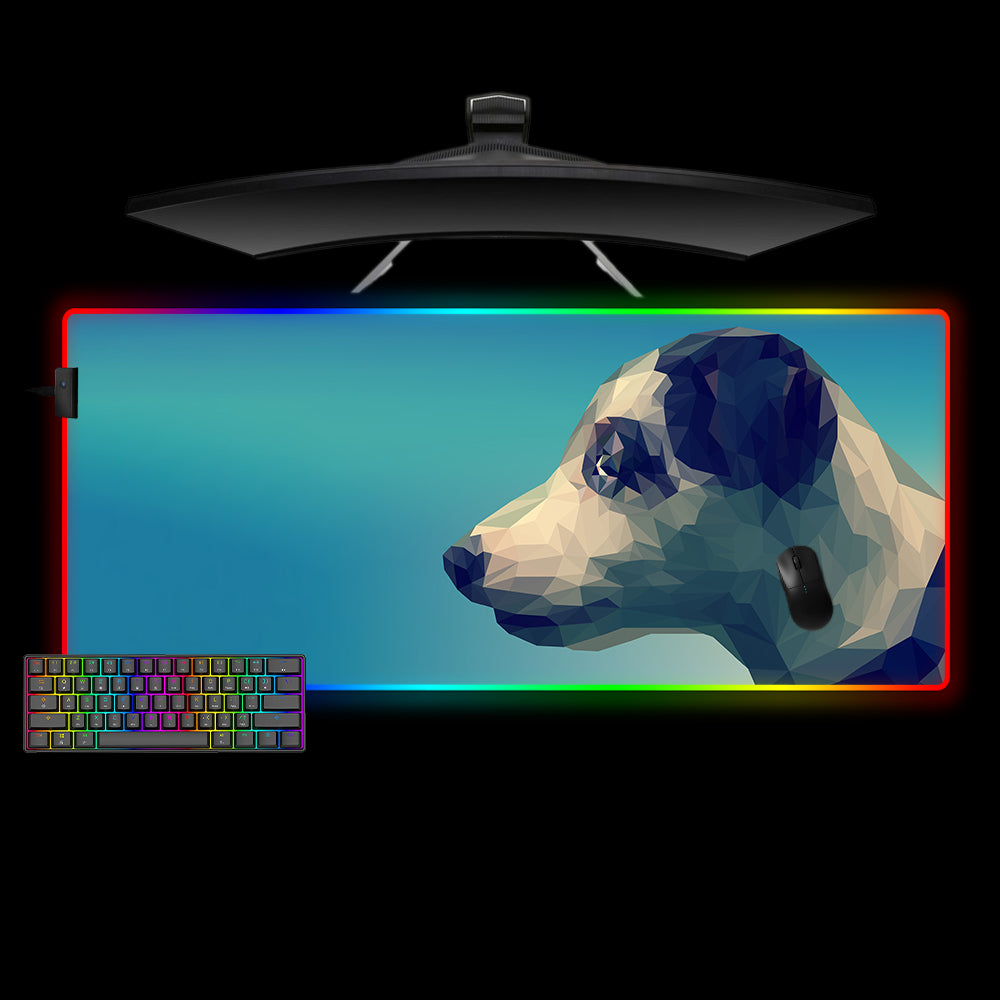 Allleftout Low Poly Puppy Design M-Xxl Size Rgb Gaming Mouse Pad, Computer Desk Mat