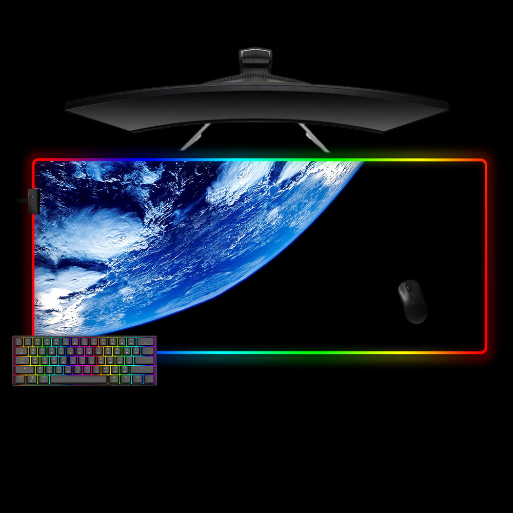 Allleftout Earth From Space Design M-Xxl Size Rgb Gaming Mouse Pad, Computer Desk Mat