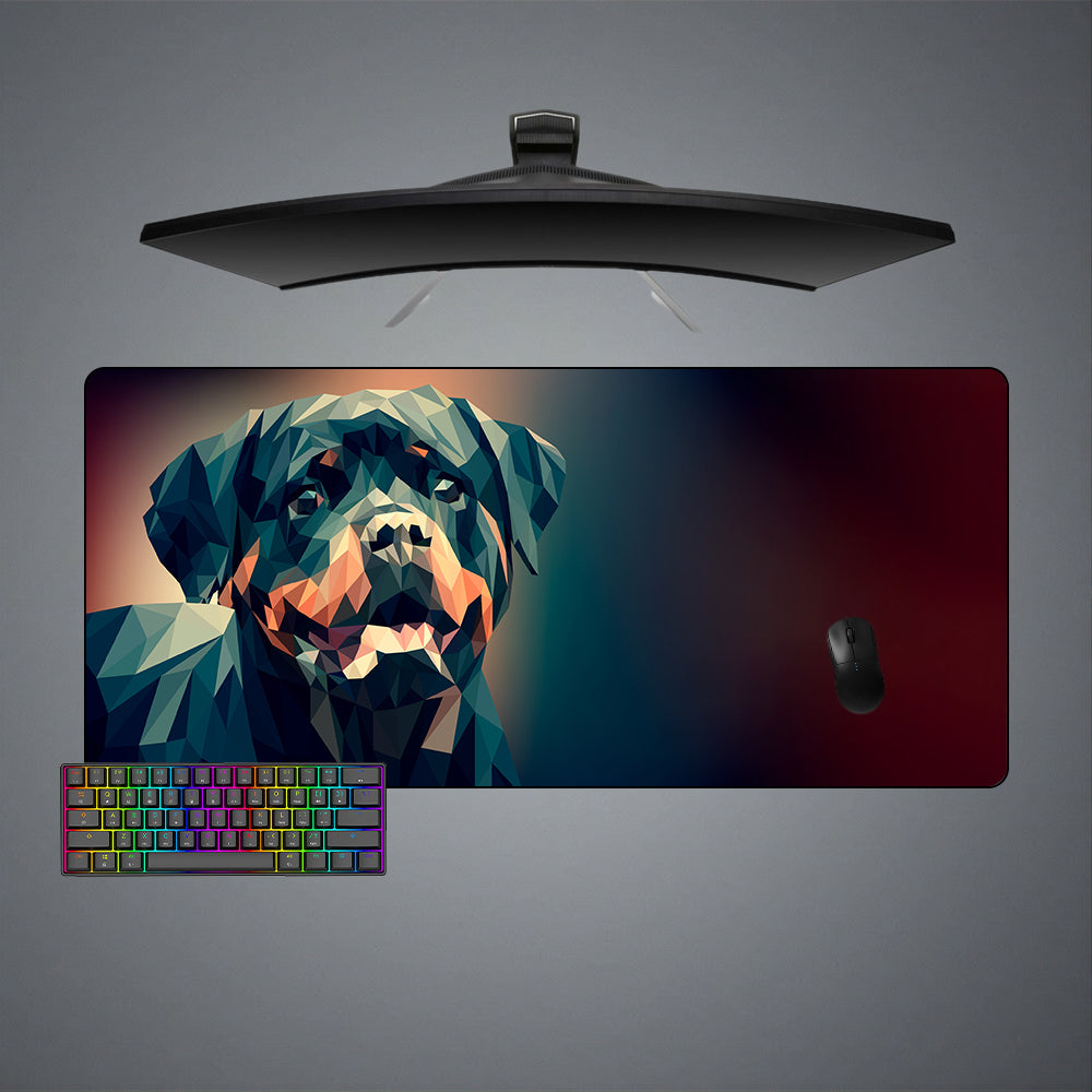 Allleftout Low Poly Rottweiler Design M-Xxl Size Gaming Mouse Pad, Computer Desk Mat
