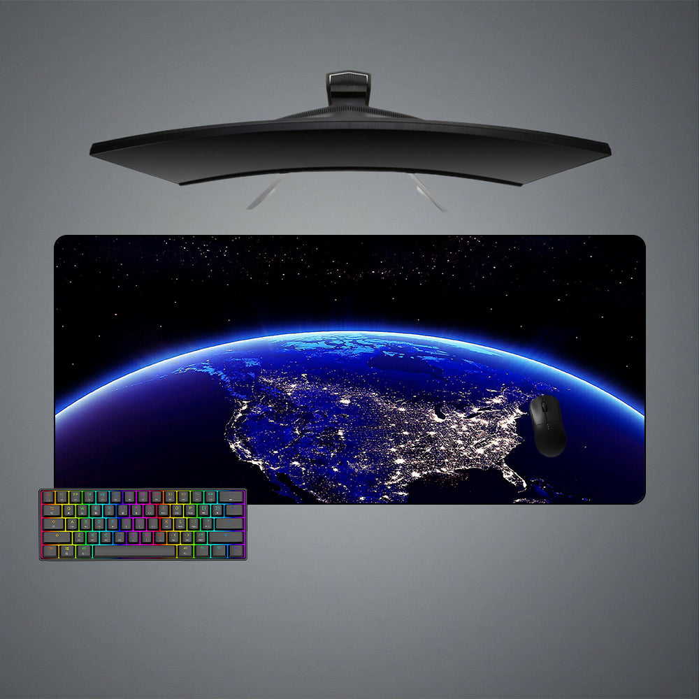 Allleftout North America From Space Design M-Xxl Size Gaming Mouse Pad, Computer Desk Mat