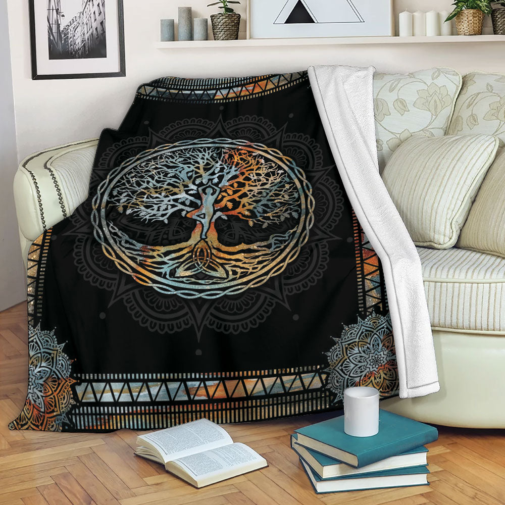 Viking Blanket Celtic Viking Tree Yggdrasil The Tree Of Life Viking Gifts Sherpa Fleece Blanket Soft Cozy Plush Throw Blanket