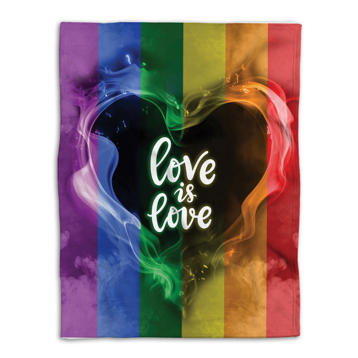 LGBT Blanket Lgbt Pride Love Is Love Rainbow Smoke Heart Sherpa Fleece Blanket Soft Cozy Plush Throw Blanket