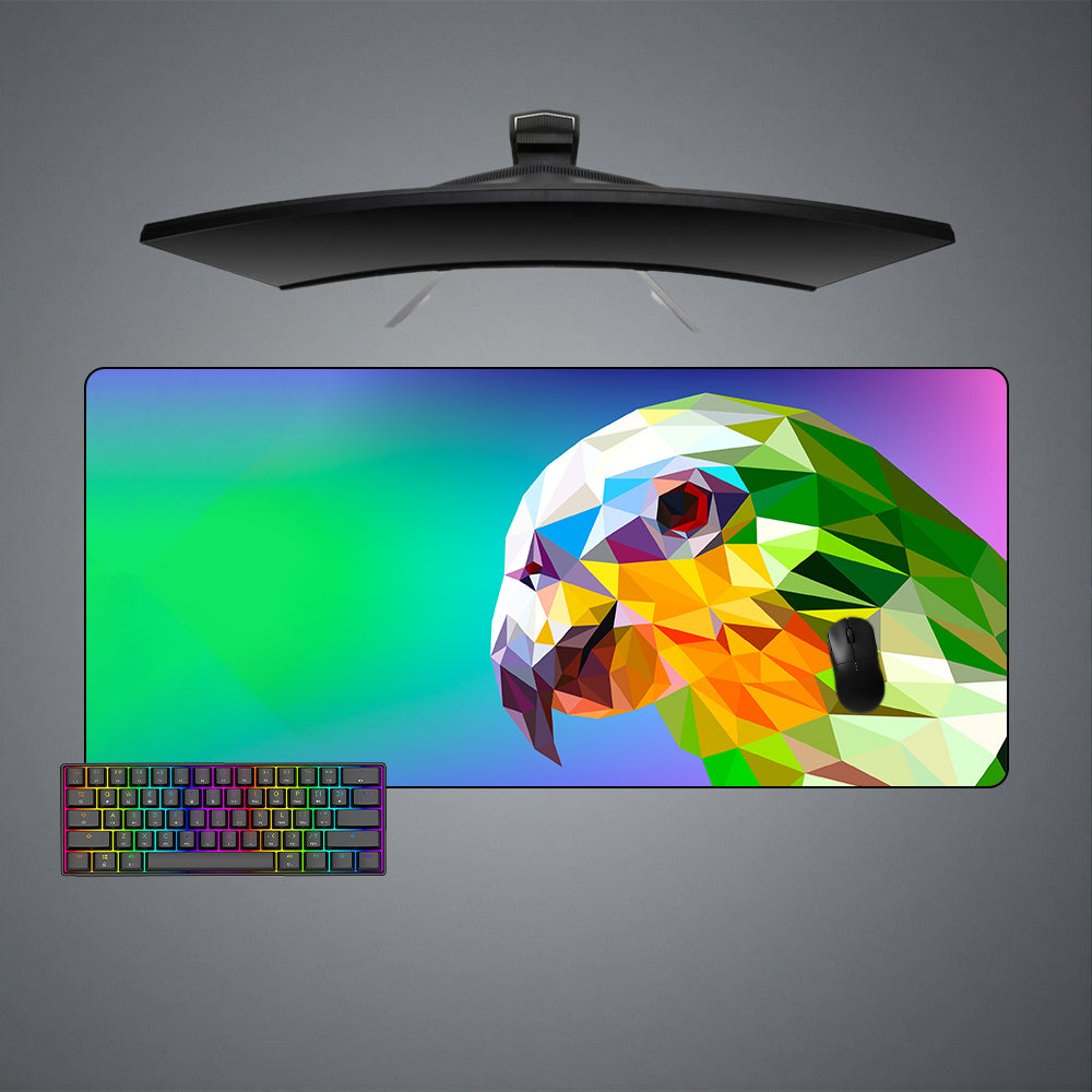 Allleftout Low Poly Green Parrot Design M-Xxl Size Gaming Mouse Pad, Computer Desk Mat