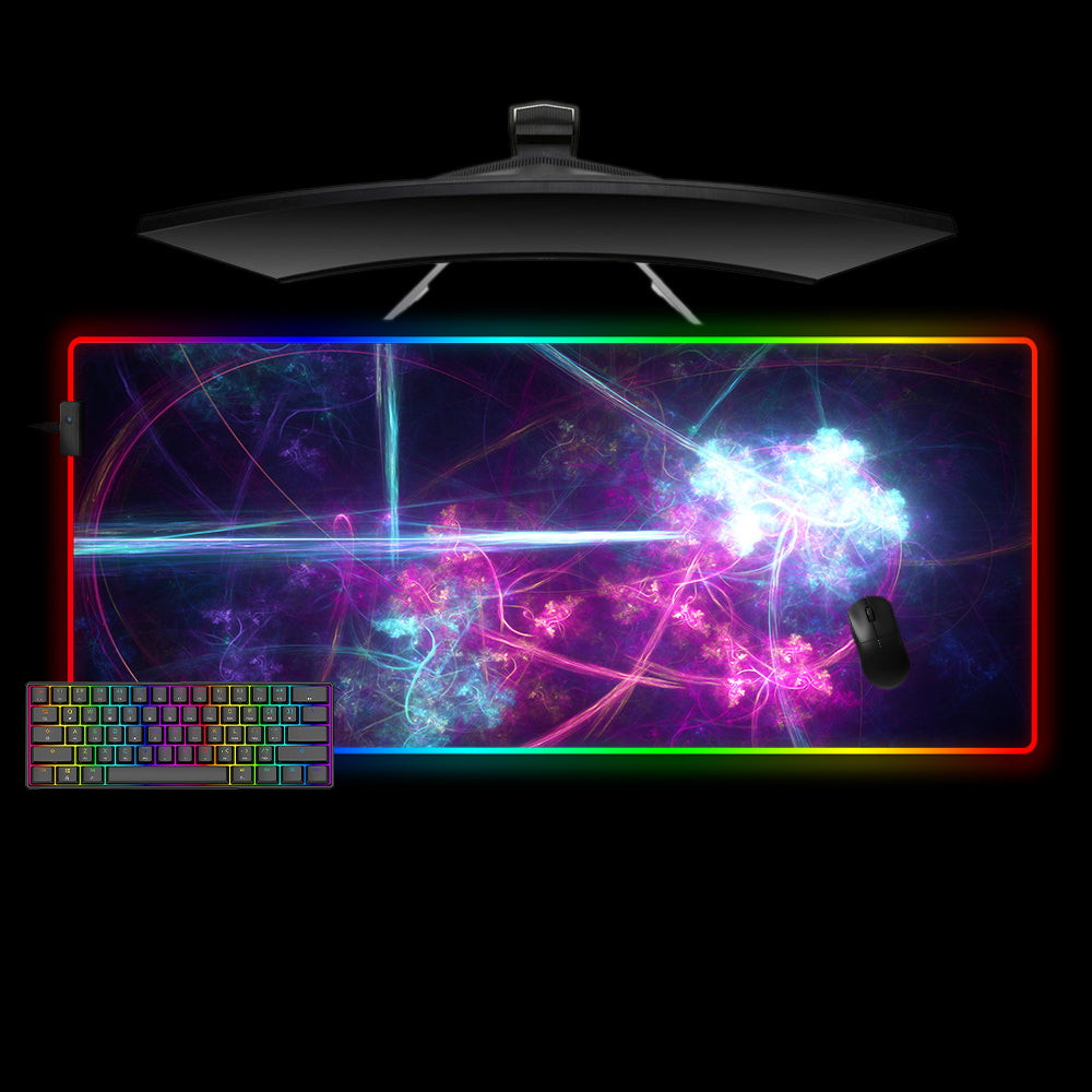Allleftout Light Show Abstract Design M-Xxl Size Rgb Gaming Mouse Pad, Computer Desk Mat