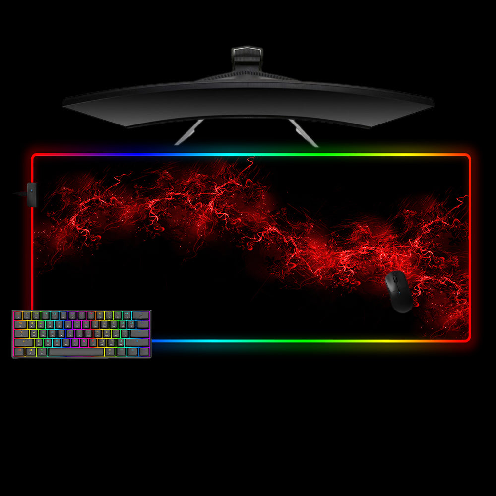Allleftout Red Mist Abstract Design M-Xxl Size Rgb Gaming Mouse Pad, Computer Desk Mat