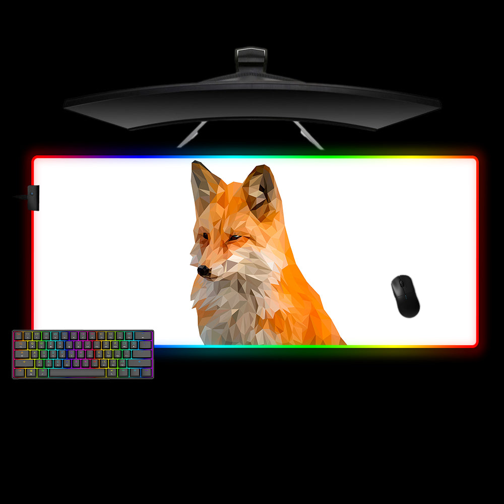 Allleftout Low Poly Fox Design M-Xxl Size Rgb Gaming Mouse Pad, Computer Desk Mat