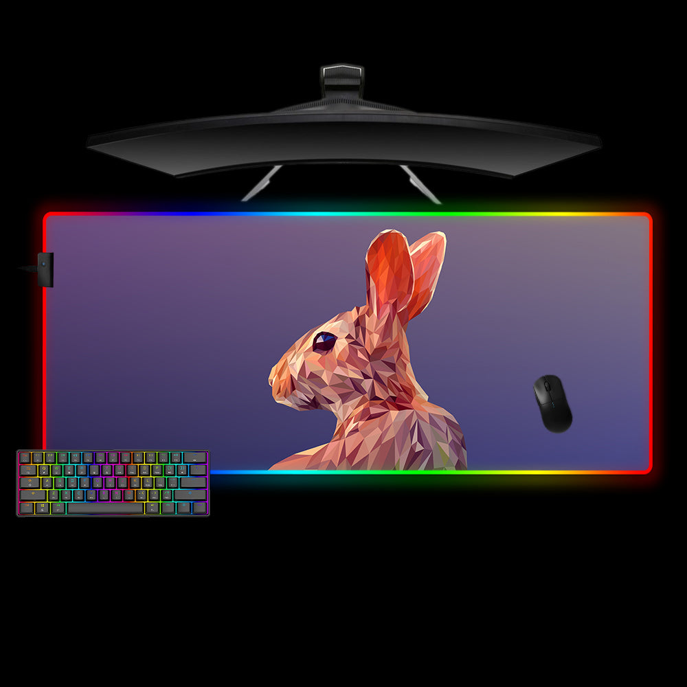 Allleftout Low Poly Rabbit Design M-Xxl Size Rgb Gaming Mouse Pad, Computer Desk Mat