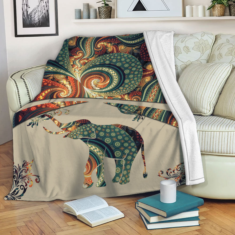 Elephant Blanket Elephant Butterfly Mandala Flower Floral Boho Bohemian Sherpa Fleece Blanket Soft Cozy Plush Throw Blanket