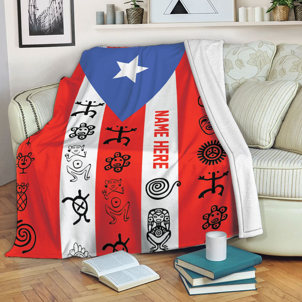 Puerto Rico Blanket Puerto Rico Flag Striped Star Proud Puerto Rico Sherpa Fleece Blanket Soft Cozy Plush Throw Blanket