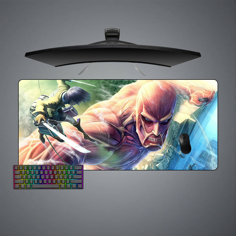 Allleftout Colossal Titan Fight Design M-Xxl Size Gaming Mouse Pad, Computer Desk Mat