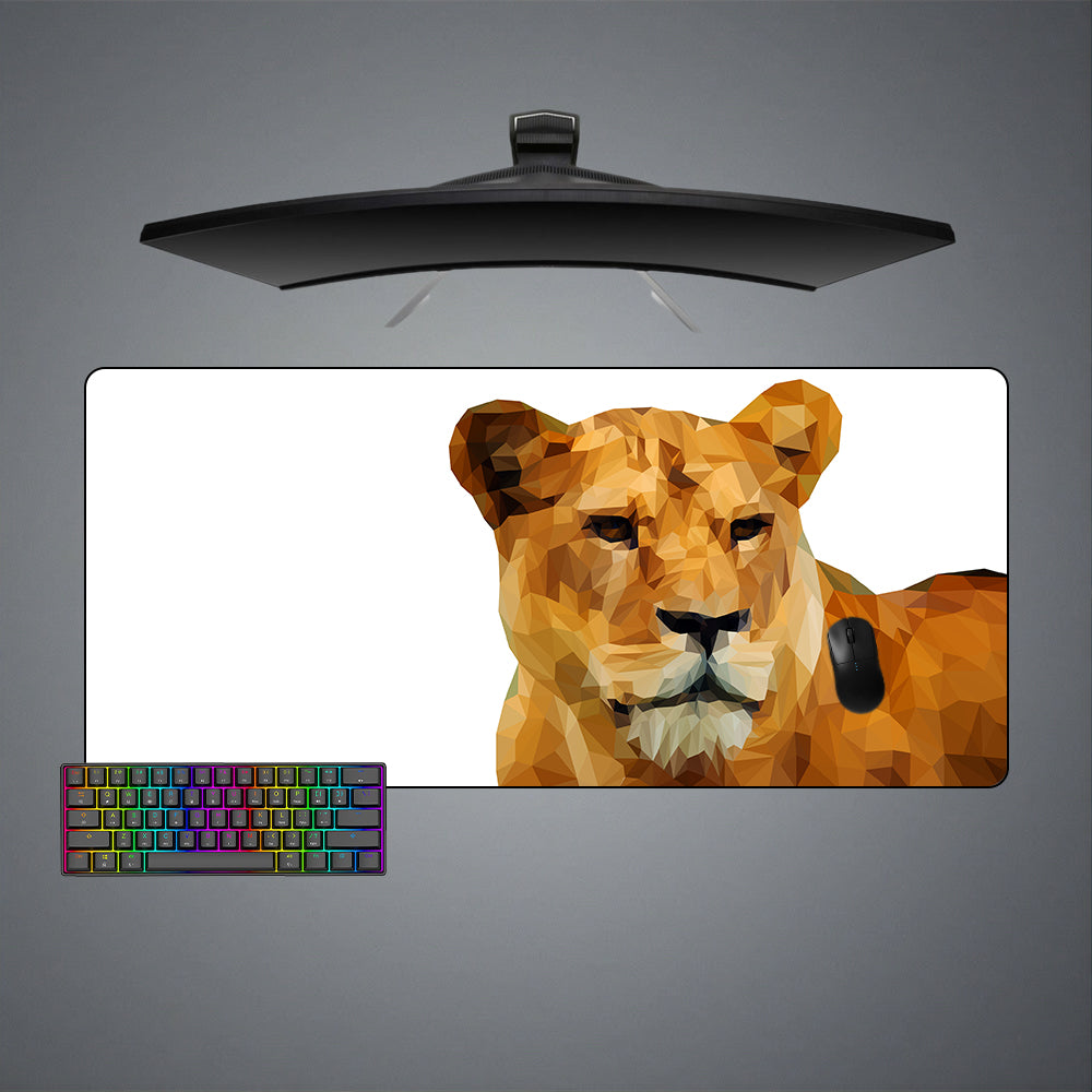 Allleftout Low Poly Lion Design M-Xxl Size Gaming Mouse Pad, Computer Desk Mat