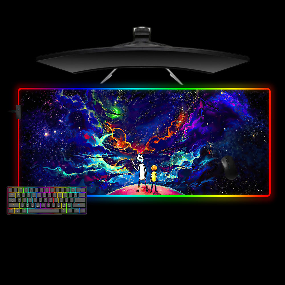 Allleftout Cartoon Space Design M-Xxl Size Rgb Gaming Mouse Pad, Computer Desk Mat