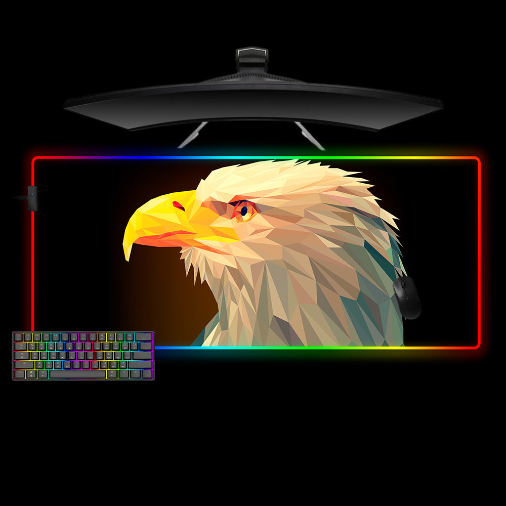Allleftout Low Poly Eagle Design M-Xxl Size Rgb Gaming Mouse Pad, Computer Desk Mat
