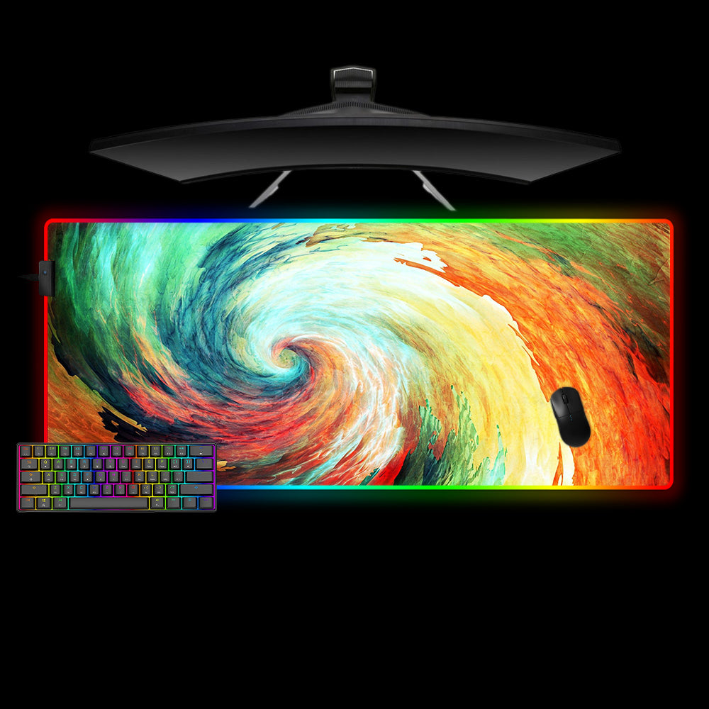 Allleftout Color Swirl Design M-Xxl Size Rgb Gaming Mouse Pad, Computer Desk Mat