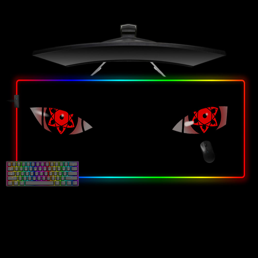 Allleftout Naruto Sharingan Eyes Design M-Xxl Size Rgb Gaming Mouse Pad, Computer Desk Mat