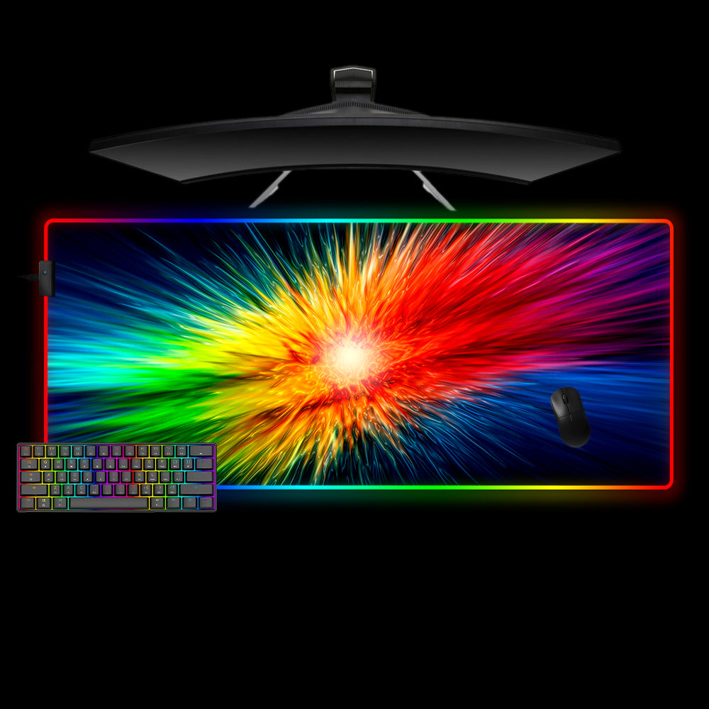 Allleftout Color Boom Design M-Xxl Size Rgb Gaming Mouse Pad, Computer Desk Mat