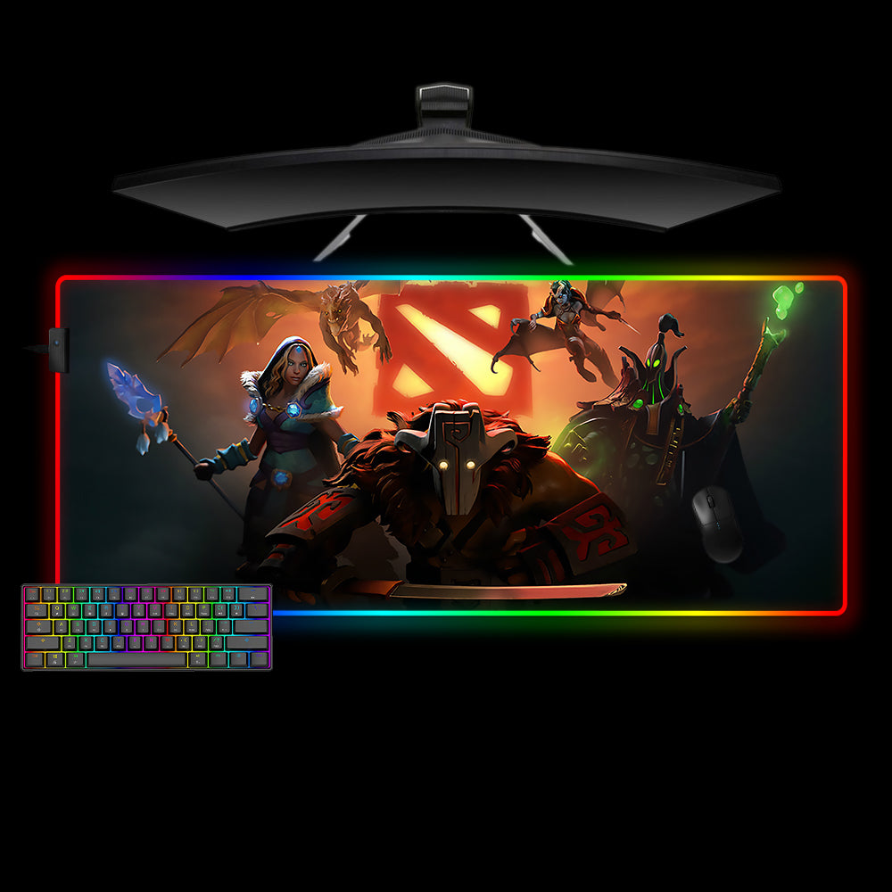 Allleftout Dota 2 Logo Heroes Design M-Xxl Size Rgb Gaming Mouse Pad, Computer Desk Mat