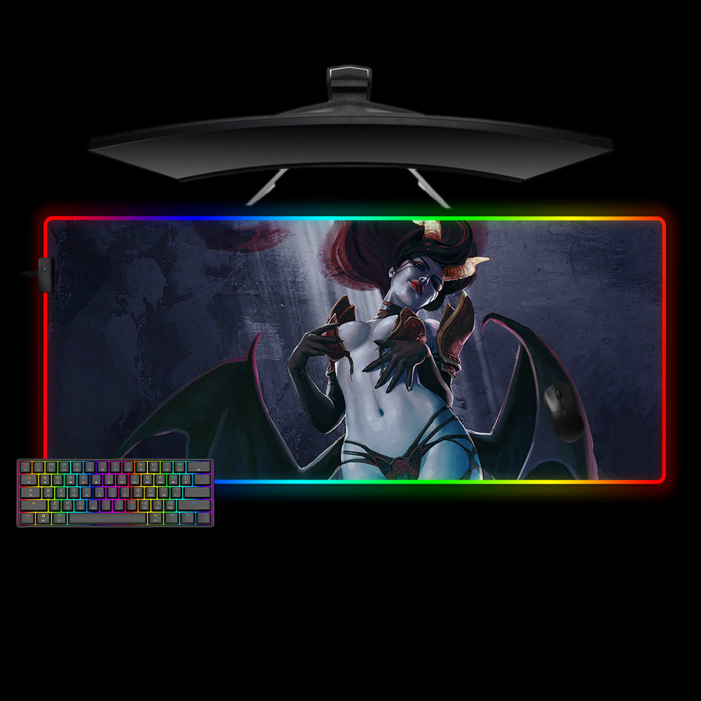 Allleftout Dota 2 Queen Of Pain Design M-Xxl Size Rgb Gaming Mouse Pad, Computer Desk Mat