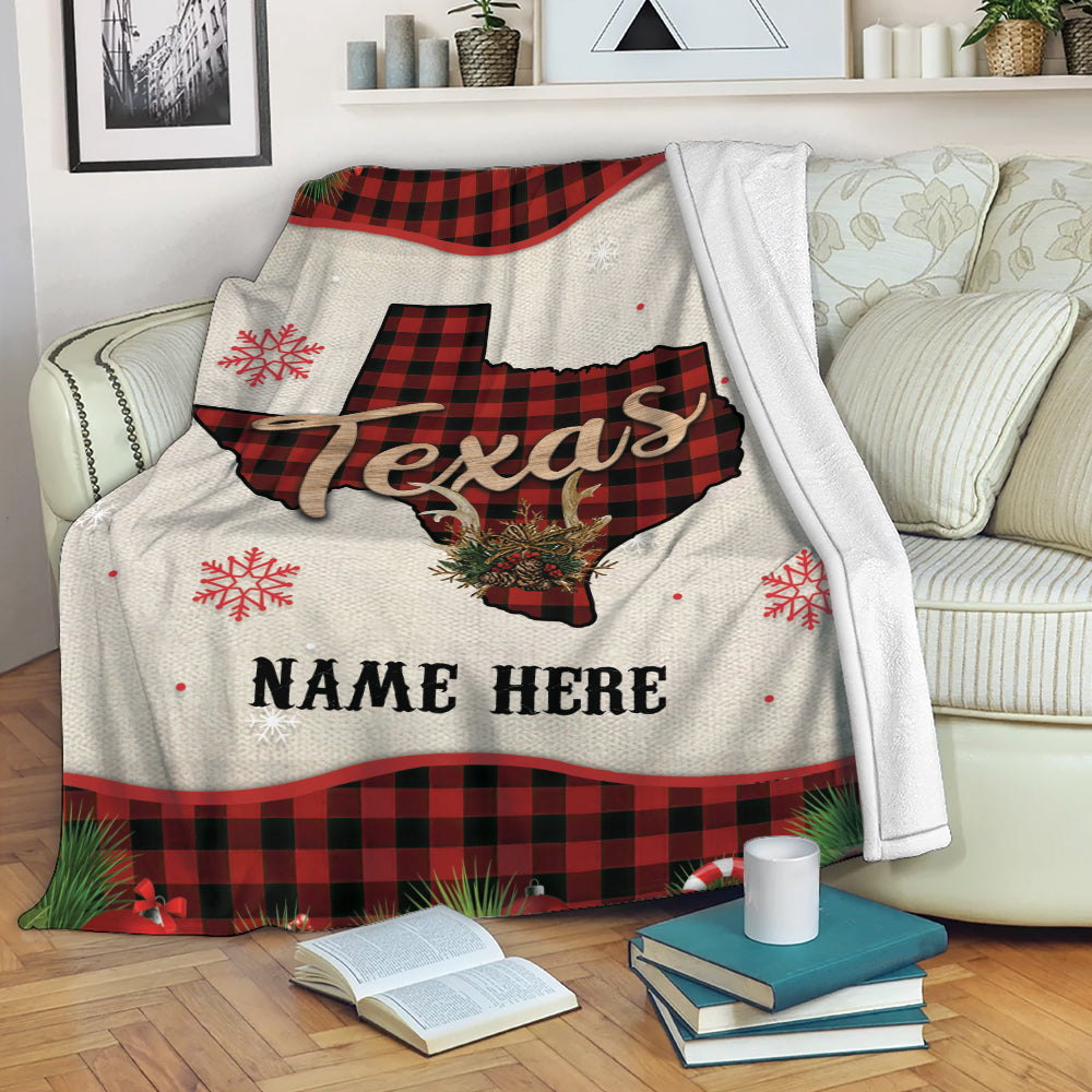 Petmytshirt Texas Blanket Western Texas Flag and Red Plaid Sherpa Fleece Blanket Soft Cozy Plush Throw Blanket Christmas Gift