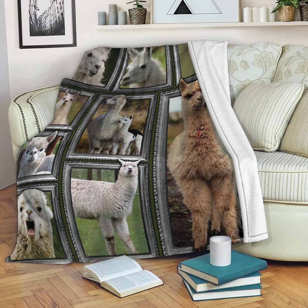 Blanket Funny Llama Patchwork Window For Llama Lovers Sherpa Fleece Blanket Soft Cozy Plush Throw Blanket