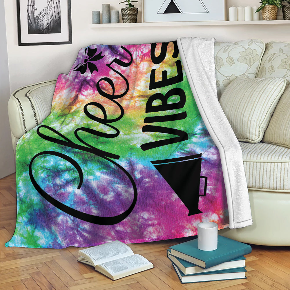 Cheerleading Blanket Cheer Vibes Sherpa Fleece Blanket Soft Cozy Plush Throw Blanket For Cheerleader Daughter Girl
