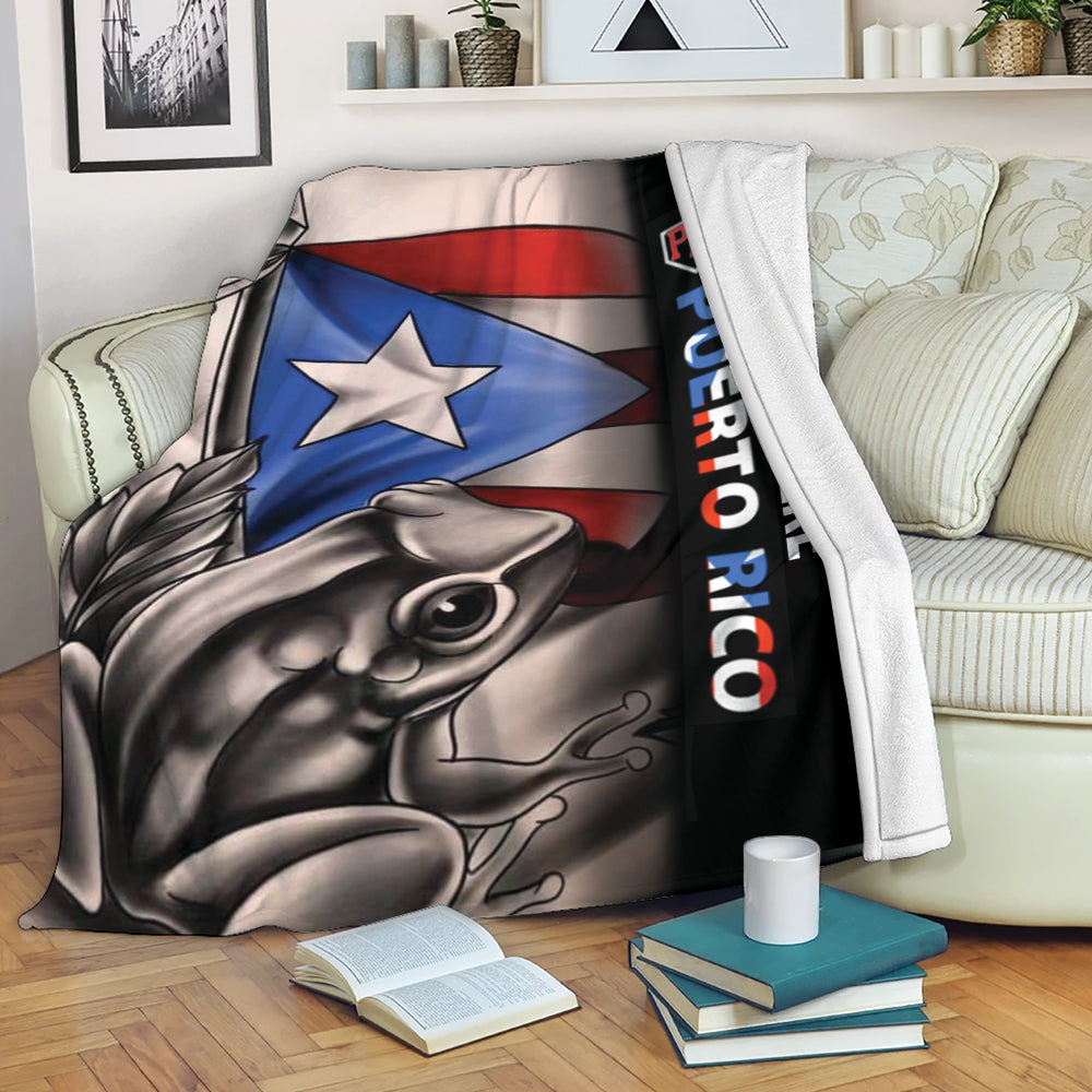 Petmytshirt Puerto Rico Blanket Puerto Rico Flag Puerto Rican Coqui Striped Star Sherpa Fleece Blanket Soft Cozy Plush Throw Blanket