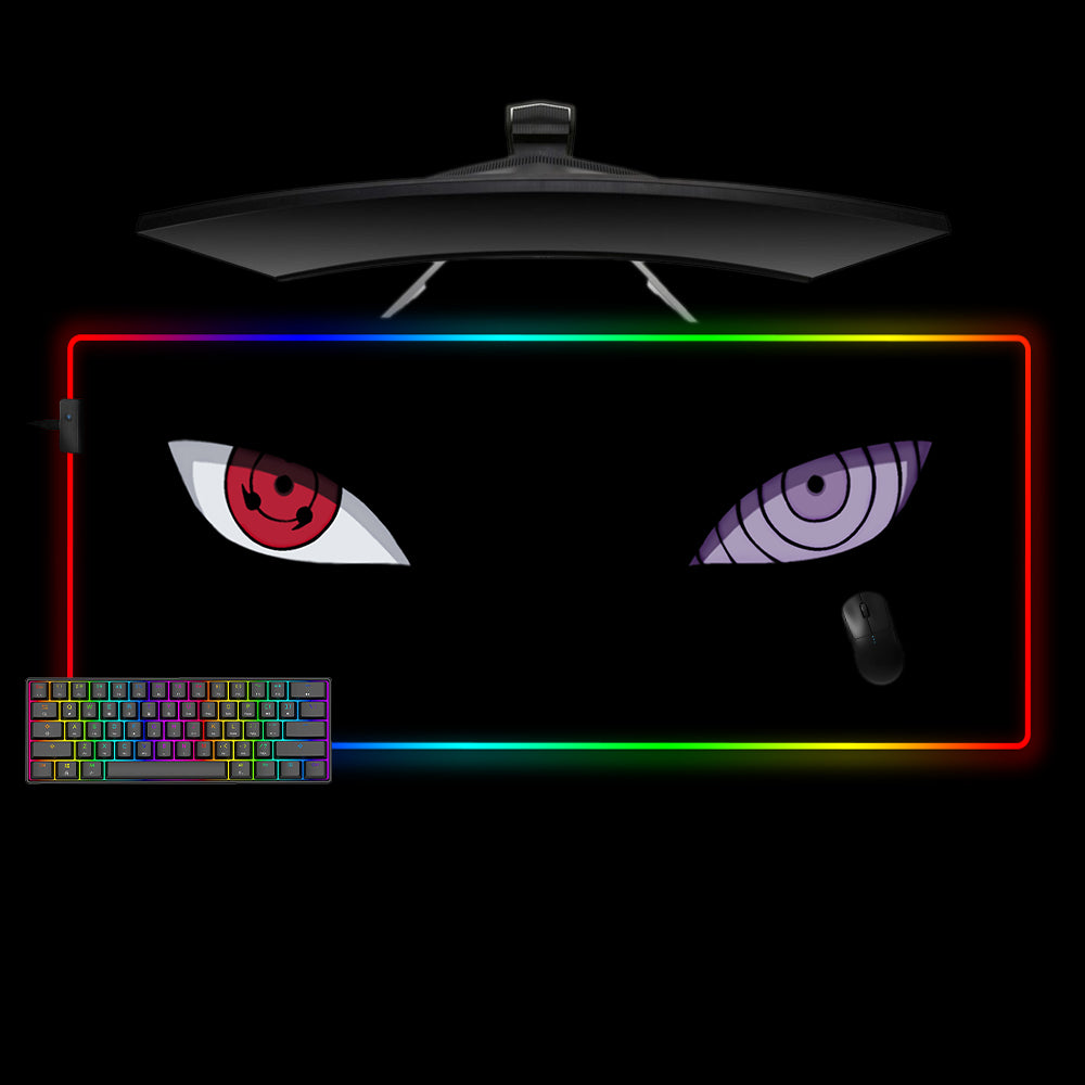 Allleftout Naruto Eyes Design M-Xxl Size Rgb Gaming Mouse Pad, Computer Desk Mat