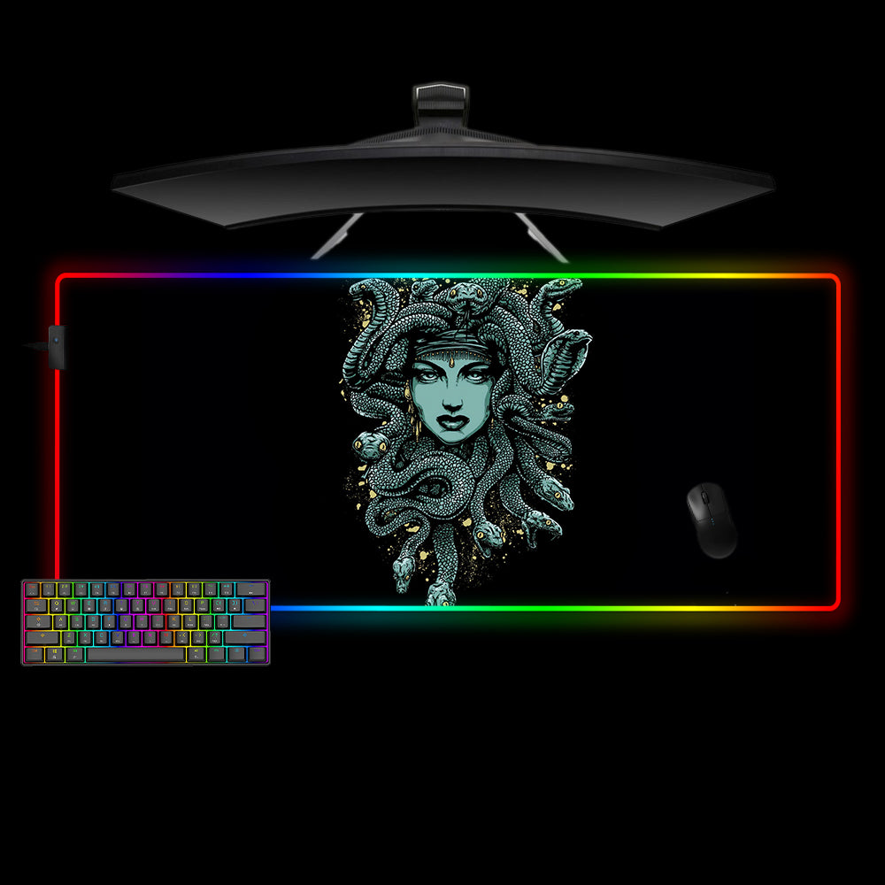 Allleftout Medusa Design M-Xxl Size Rgb Gaming Mouse Pad, Computer Desk Mat