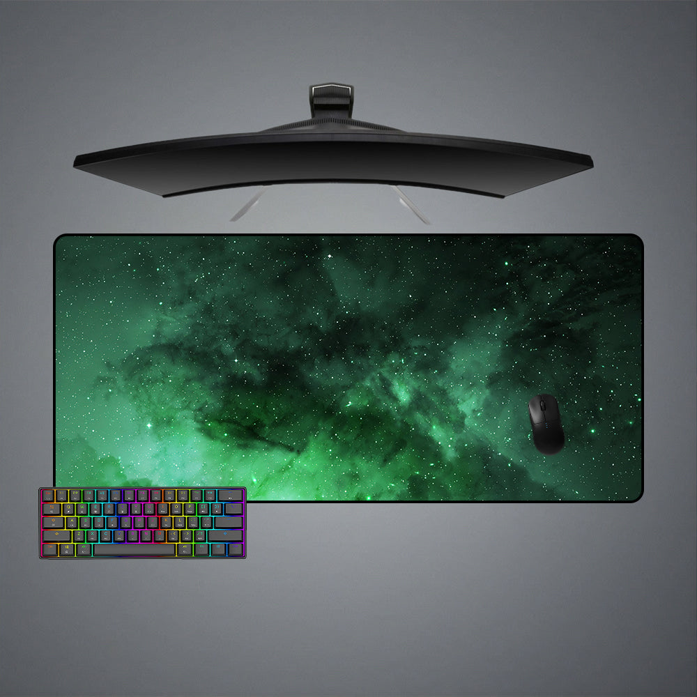 Allleftout Green Nebula Space Design M-Xxl Size Gaming Mouse Pad, Computer Desk Mat