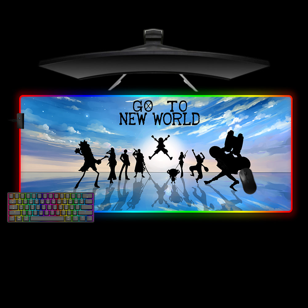 Allleftout One Piece New World Design M-Xxl Size Rgb Gaming Mouse Pad, Computer Desk Mat