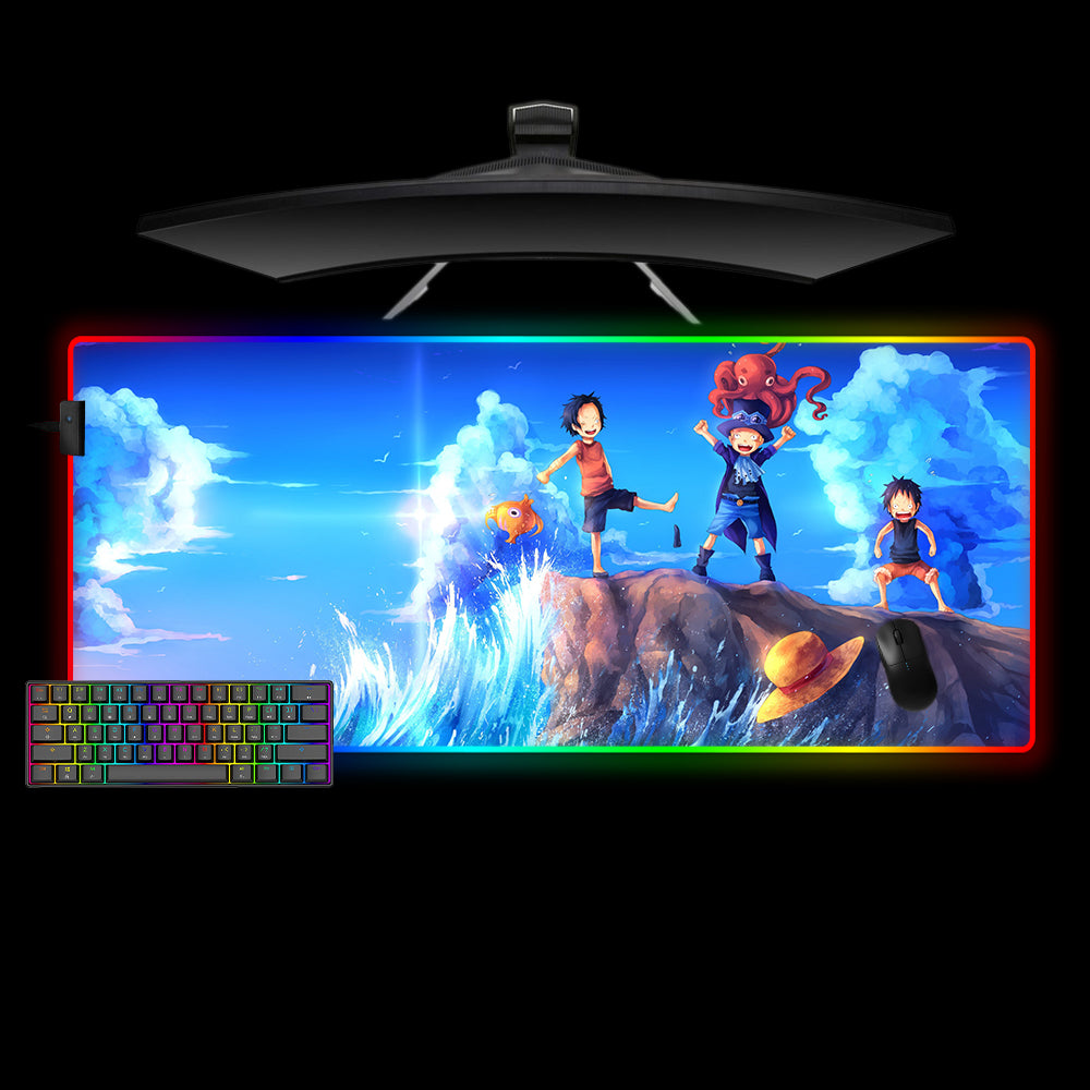 Allleftout One Piece Sea Design M-Xxl Size Rgb Gaming Mouse Pad, Computer Desk Mat