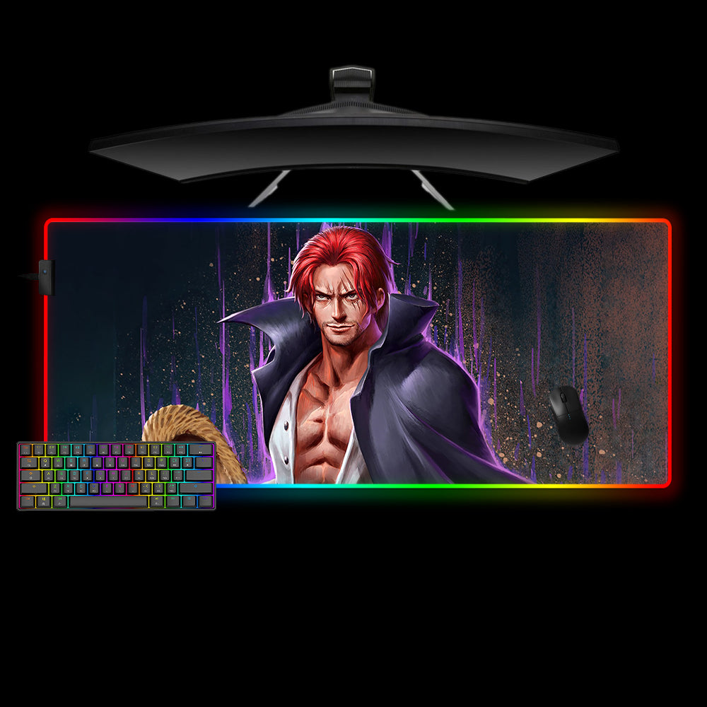 Allleftout One Piece Shanks Design M-Xxl Size Rgb Gaming Mouse Pad, Computer Desk Mat