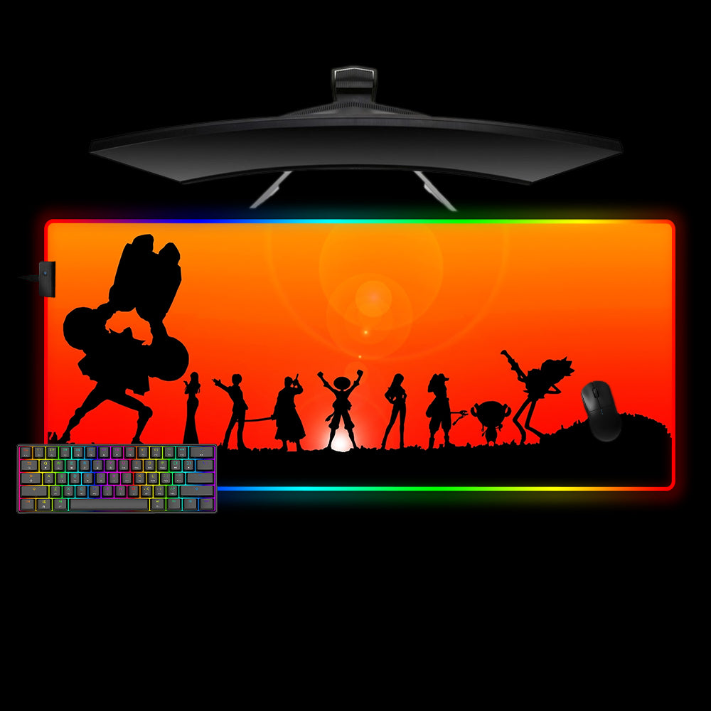 Allleftout One Piece Silhouette Design M-Xxl Size Rgb Gaming Mouse Pad, Computer Desk Mat