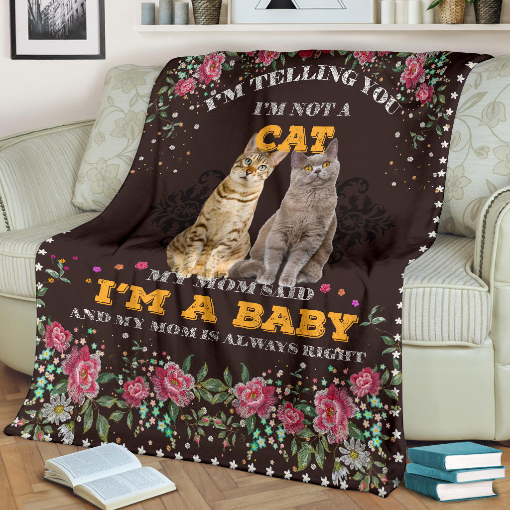 Blanket Cat Baby Mom Is Always Right For Cat Lover Sherpa Fleece Blanket Soft Cozy Plush Throw Blanket