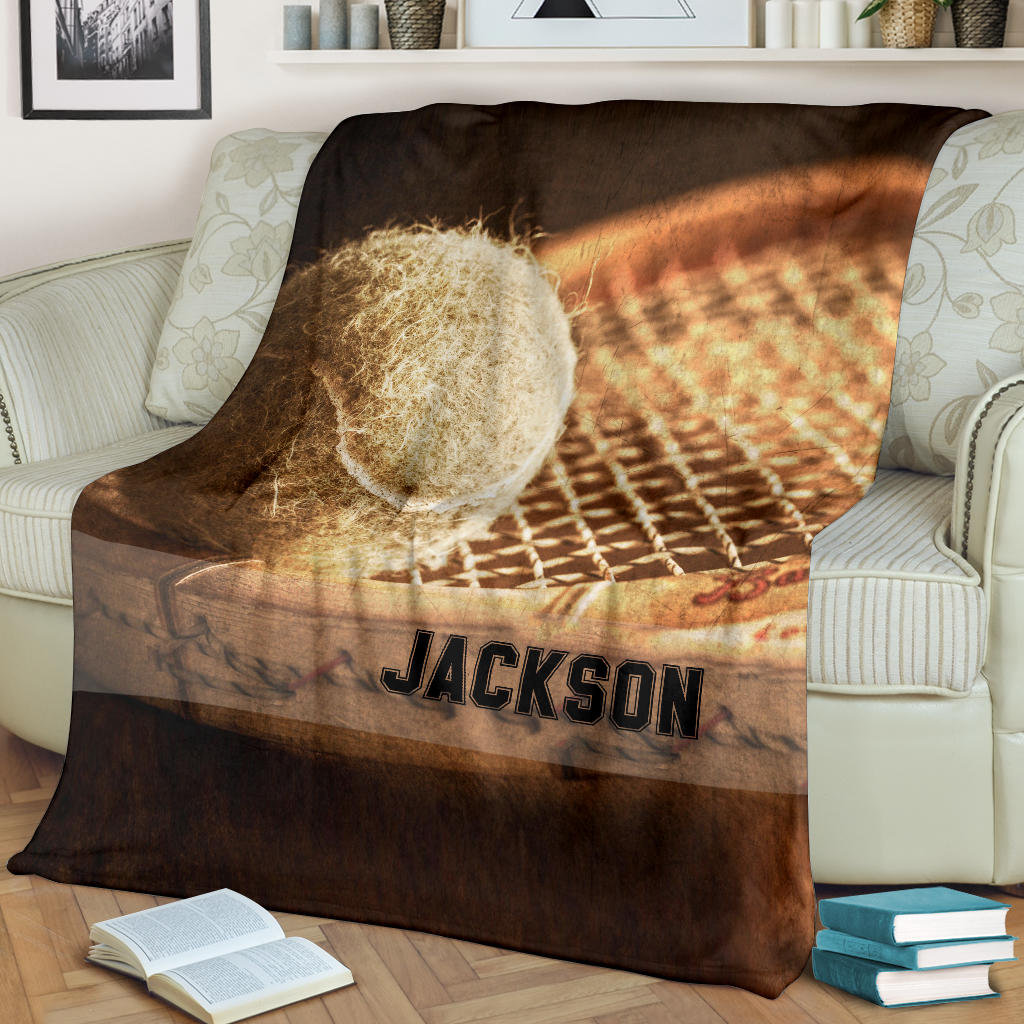 Petmytshirt Tennis Blanket Tennis Memory For Tennis Lovers Sherpa Fleece Blanket Custom Name Soft Cozy Plush Throw Blanket