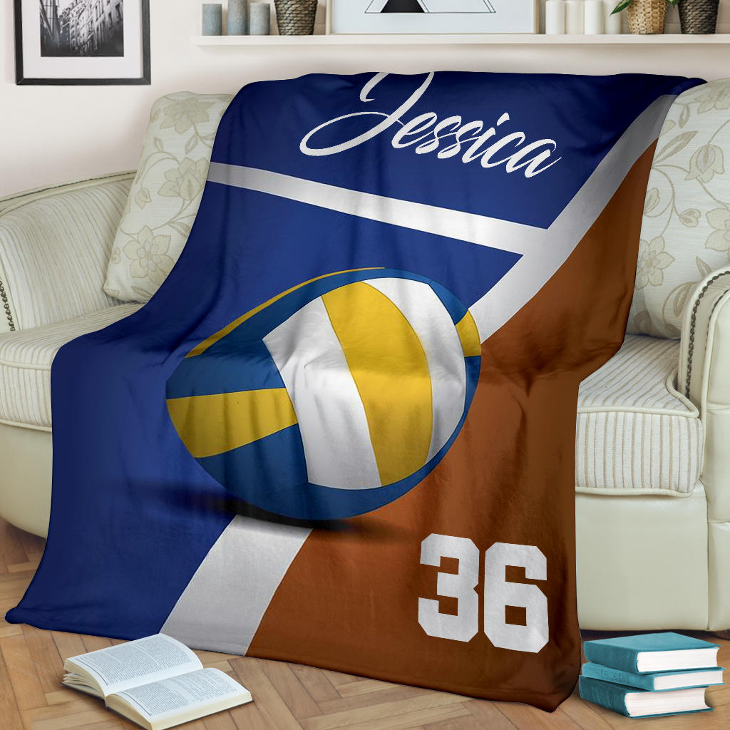 Petmytshirt Volleyball Blanket Volleyball Girl Sherpa Fleece Blanket Custom Name Number Soft Cozy Plush Throw Blanket