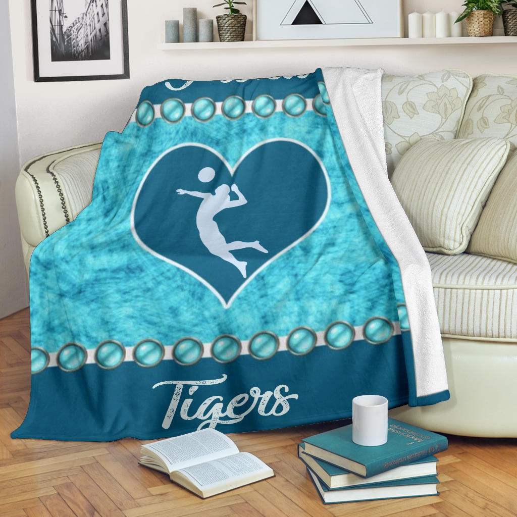 Petmytshirt Volleyball Blanket Volleyball Girl Sherpa Fleece Blanket Custom Name Soft Cozy Plush Throw Blanket