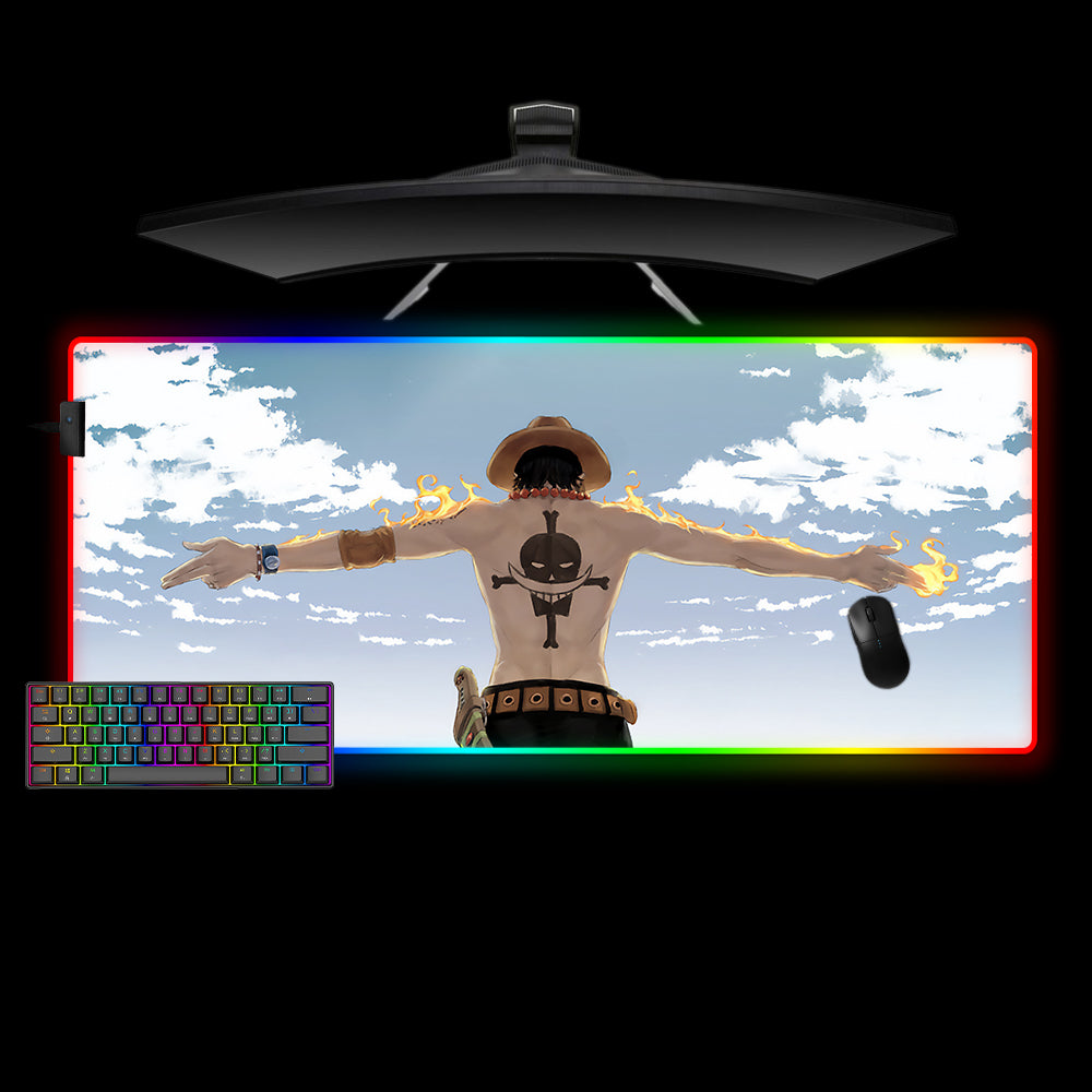 Allleftout One Piece Ace Design M-Xxl Size Rgb Gaming Mouse Pad, Computer Desk Mat