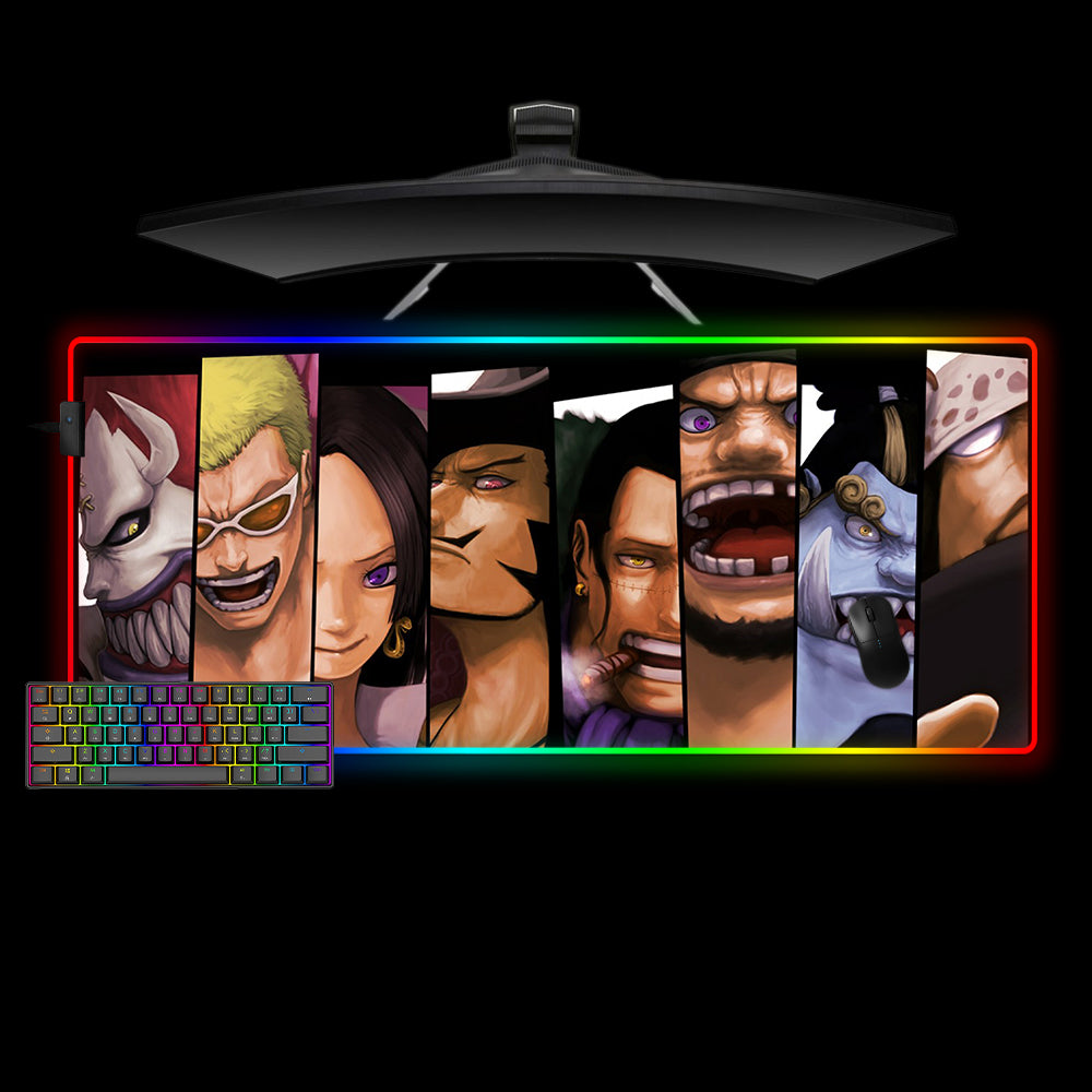 Allleftout One Piece Villains Design M-Xxl Size Rgb Gaming Mouse Pad, Computer Desk Mat
