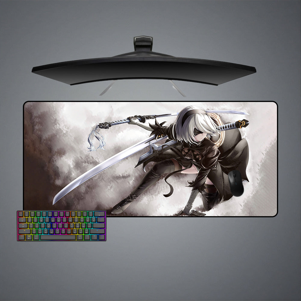 Allleftout Nier Automata 2B Design M-Xxl Size Gaming Mouse Pad, Computer Desk Mat